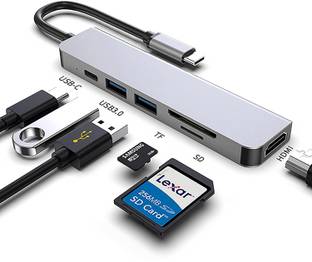Artek 104 6 in 1 Type-C to USB 2.0,3.0 Ports, 4K HDMI , PD 3.0 Charging Port, SD/TF Reader USB Hub