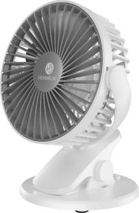 HOMEBASIC Rechargeable Mini Clip Fan, 3 Speed USB Fan with 360° Rotation, 3400 RPM Silent Brushless Mo...