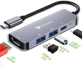 Ultraprolink Type C Multiport Adapter 4 in 1 Dock USB Type C to HDMI 4K, USB 3.0, 100W PD UL1206 USB Hub