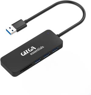 Gizga Essentials 5-in-1 USB Hub with Card Reader, 3 USB Ports, Micro SD/TF, 480Mbps Data Transfer GE-GU10 USB Hub