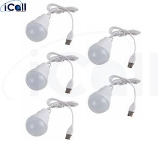 icall 5 USB LED Bulb Light for Outdoor with Any Laptop, PC, Power Bank & Smart Phone Led Light
