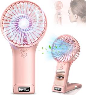 Zorbes Hand Fan for Women Mini Portable Fan with Mirror and Foldable Stand Base Hand Fan for Women Mini Portable Fan with Mirror and Foldable Stand Base Rechargeable Fan