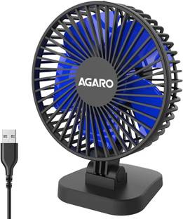 AGARO Breeze USB Desktop Fan, 4 Inch Quiet Desktop Fan, USB Plug-In, 3 Speeds, 34066 USB Fan