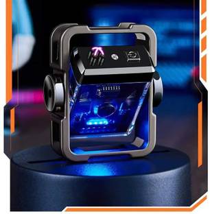 FITUP ™ Plasma Lighter High Quality Metal Watch Electronic Fire Lighter Double Arc Lighter Sci-fi Mech Look Rechargeable Usb Electronic Lighter Cigarette Lighter