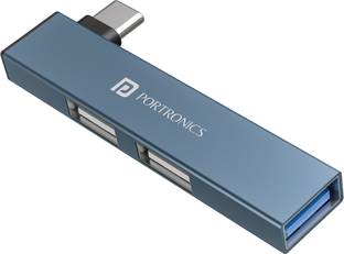 Portronics Mport Mino C USB-C Hub with 3 USB Ports, Type C Plug, USB 3.0, 2-Port USB 2.0 POR-2730 USB Hub