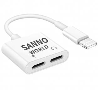 SANNO WORLD 2 in1 connector audio and charging dual splitter headphone aux1310 12 X XS XR 2 in 1connector, audio splitter and charging both 13 audio converter stereo jack USB Cable
