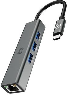eller santé USB Type C Hub multiport USB 3.0 High-Speed Adapter connector (5GBPS) transfer with RJ45 Ethernet Port for Macbook, iPad, Laptop, and Other Type C Devices USB Hub