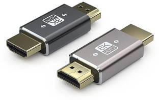 RuhZa 8K HDMI Coupler Male to Male 180 Degree Converter, 2 PCS 8K HDMI Adapter, Compatible PS4 Game Console Laptop Projector Etc HDMI Connector