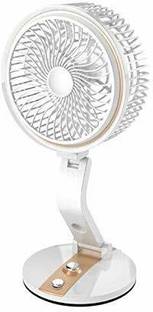 Sampri Folding Rechargeable Fan Powerful LED Light And Multifunction Foldable Angle LR Multifunction Foldable Angle With USB Charging And AC Charging Port LR USB Fan