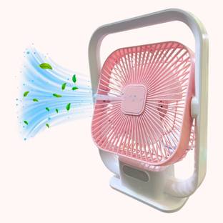 WOYR 8inch Rechargeable Table Fan with LED Light High Speed Portable Fan with 3 Speed 3000mAh Battery ...