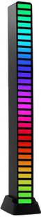 WRADER RGB Sound Control Voice-Activated Pickup Light Music Rhythm LED Ambient Light with Music Sync 32-Bit Audio Spectrum Light for Car Dashboard Desktop TV Gaming Led Light