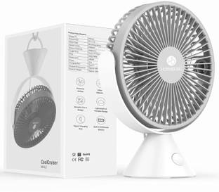 HOMEBASIC Rechargeable Mini Desk Fan, 3-Speed 2400 RPM Brushless Motor 4000mAh Battery, USB Type-C, Quiet 360° Rotation USB Fan