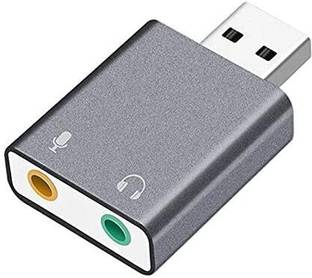 AMG Music USB Mini Sound Card,Audio Adapter Audio Interface Converter with Audio Input and Output Jack Plug & Play Sound Card for BM 800 Mic and Studio Recording Sound Card