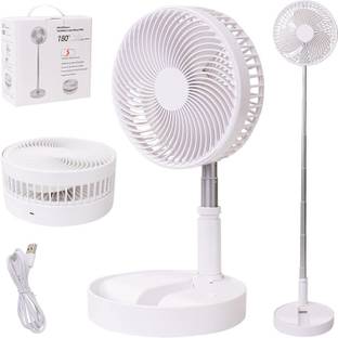 AADGEX Rechargeable Fan with 10 Hour Battery Life, Super Quiet Cordless Portable Desk Fan,Foldable Fan Pedestal Stand Floor Fan Adjustable Height USB Air Cooler
