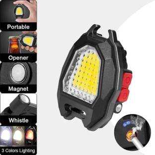 Hiwaga Rechargeable Waterproof Portable Led Keychain Light Rechargeable Flashlights with Lighter, Whistles, Screwdriver, Bottle Opener Cigarette Lighter, USB Flash Drive, Led Light