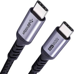 Verilux DVI Cable 10 m Nylon Type C to Type C Cable 100W 10Ft Fast Charging USB C Cable USB 3.1 Gen 2 10Gbps