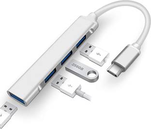 WiredCom 4-in-1 USB Hub Multiport Adapter Aluminium Shell, Type c to USB Connector 4-in-1 USB Hub Multiport Adapter USB Hub