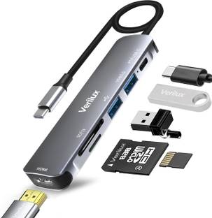 Verilux 6 In 1 Type C Hub 4k 30hz Pd 87w Charger Port Hub Hdmi Usb Hub 3 0 Usb Hub 4K@30Hz HDMI, PD 55W, USB 3.0/2.0 Ports, SD/Micro SD Card USB Hub