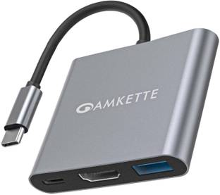 AMKETTE 3-in-1 Type C to HDMI Adapter Multiport USB Hub