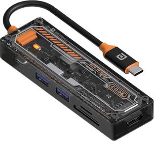 Portronics MPort View Two 6in1 100W Type-C Hub, fast 3.0,4K HDMI,Micro SD,USB 2.0,Laptop,PC POR-2873 USB Hub