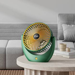 Solisca Mini USB Charging Desktop Fan Multi-Angle Air Delivery Three Speeds Quiet Table Mini Portable 3 Speed mode Build-in Battery Rechargeable-cooling blade USB Fan