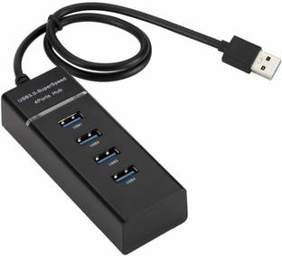 Wanzhow High Quality Multiport Slim USB Hub, 4 Port 3.0 USB HUB Adapter Cable with 5Gbps Speed with led indicator for Laptop, PC Computers USB Hub