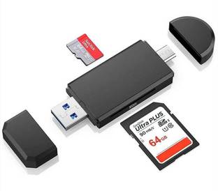 THE MOBILE POINT 2-in-1 USB 3.0 USB C Micro USB Card Reader Memory Card Reader All in One for SD, Micro SD, SDXC, SDHC, Micro SDXC Cards Card Reader, Laptop Accessory