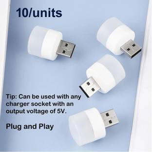 Red Champion Night Light, Usb Port Sturdy Stable Mini LED Night Bulb, Easy To Carry Mini Portable LED Night Light USB 1W Mini Bulb Lights for Reading Pack of -10 USB Cable