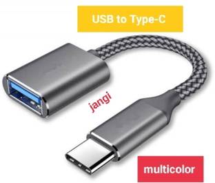 JANGI Type C OTG Adapter USB Type C Cable 5A 8cm Unbreakable Braided cable L5- USB C OTG USB Cable