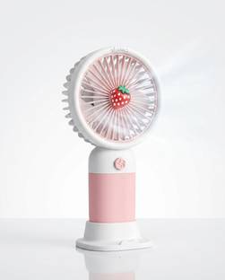 NR NIKRISH GIFTING ELEVATING USB Desk Cooling Fan Portable Rechargeable Mini Handheld Fan Cute Strawbe...