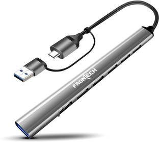 Frontech Dual Input USB Hub| 1 x 3.0 & 6 x 2.0 Port USB with Type-C & USB-A Compatibility NC-0043 USB Hub