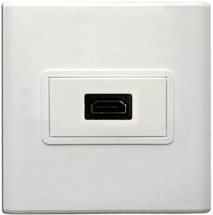RuhZa HDMI Face Plate HDMI Multimedia Modular Wall Socket Face Plate Socket Plug Jack Cable or Adapter for Home/Office (Single HDMI) HDMI Connector