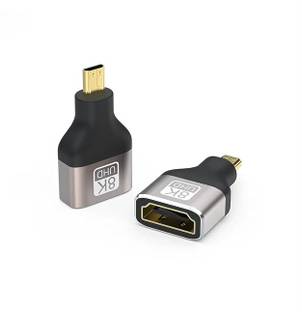 VOOCME 8k Micro HDMI to HDMI Adapter, Standard Micro HDMI Adapter Extension Extension Adapter for Camera, Laptop, Ultra HD, 3D Pack of-1 HDMI Connector