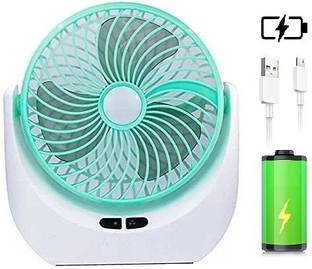 COLDISH High-Speed Rechargeable Table Fan with LED Light USB Battery Powered portable Fan 3-Speed Port...