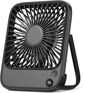 Zorbes USB Mini Desk Fan with Kickstand 4 Speed Rechargeable Cooling Tabletop Fan Black Mini Desk Fan USB Rechargeable 4 Speed Portable Cooling Fan USB Fan