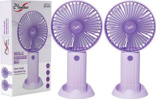 24 ENERGY USB Rechargeable Travel & Office Hand Fan | Pack of 2 - Purple USB Rechargeable Travel & Office Hand Fan | Pack of 2 - Purple USB Fan