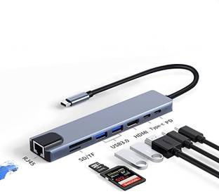 RuhZa 8 in 1 USB C Hub Multiport Adapter w for MacBook Pro/Air and Other Type C Devices USB Hub
