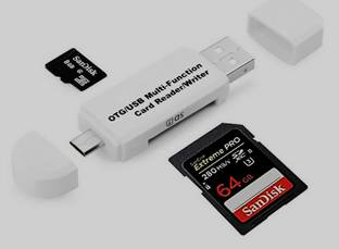 HRYFiNE 2in1 Type-C OTG Card Reader Support USB 3.0 and Micro OTG Memory Adapter Portable 1 Slots Support For Mobile,Laptop Card Reader