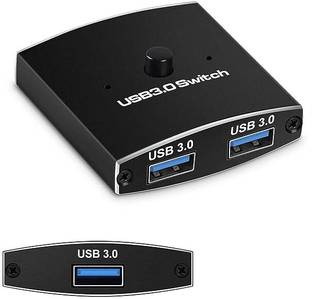 RuhZa USB Switch,KVM Switch, Bi-Directional USB Switcher, 2 Port USB Sharing Switch for 2 Computers Share Keyboard Mouse Scanner Printer (2 in 1 Out / 1 in 2 Out) USB Hub