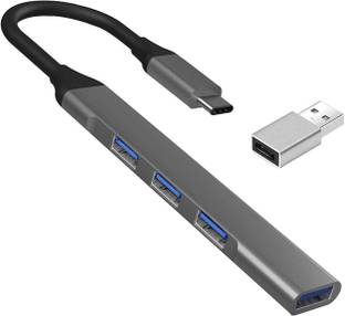 ENTWINO C Type Hub, 4 USB Ports, For Macbook/Phone/Laptops, 3 USB 2.0, 1 USB 3.0 C Type USB Hub With Free OTG USB Hub