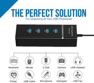 ANY KART Compact & Lightweight 4 Port 3.0 USB Hub | Upto 5 Gbps High Speed & Stable Transfer |Designed to Support Multiple USB Devices USB Hub