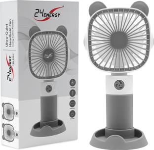 24 ENERGY Supreme Air Pocket-Sized Rechargeable USB Hand Fan - Grey USB Fan