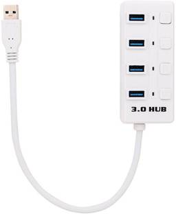 BhalTech 4 Port USB Hub USB 3.0 4 Port USB Hub USB 3.0 Superspeed Portable with Switch USB Hub