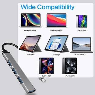 RuhZa USB Hub, USB to 4 Port USB 3.0 to USB 2.0 Hub OTG Adapter 4 in 1 USB Extender, Compatible with Phone Laptop, PC, Chrome-Book/Mac-Book/Pixel for Data Transfer. USB Hub