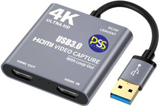 PSS Video Capture Card for Streaming with 4K30 HDMI Loop-Out, 1080p60 HDR Video Recorder Low Latency Works with DSLR PS4 Xbox Switch for Gaming HDMI Connector