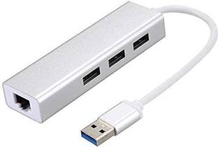 RuhZa RJ45 Adapter, USB Hub + Type-C to 3 Port Gigabit Ethernet LAN Network+ 3 USB Ports Converter for MacBook/Pro/iMac/ChromeBook/Pixel Type-C Devices USB Hub