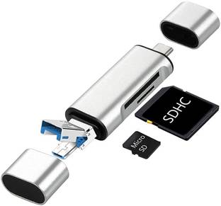 RuhZa Type C OTG Adapter 3 in 1 Type C Card Reader Hub Card Reader
