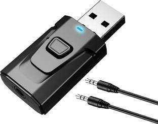 STRIFF Bluetooth Car Adapter Bluetooth 5.0 Car Adapter Mini Transmitter/Receiver, Aux Jack, Hands-Free USB Hub
