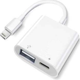 Jihaan Lightning to USB Camera Adapter with Charging Port, Portable USB 3.0 Female OTG USB to Adapter USB Charger