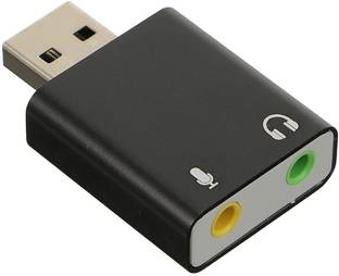 Urban Infotech 3.5mm USB Mic Sound Adapter External Stereo Sound Card for Laptops Mac Computer 3.5mm USB Mic Sound Adapter External Stereo Sound Card for Laptops Mac Computer Sound Card
